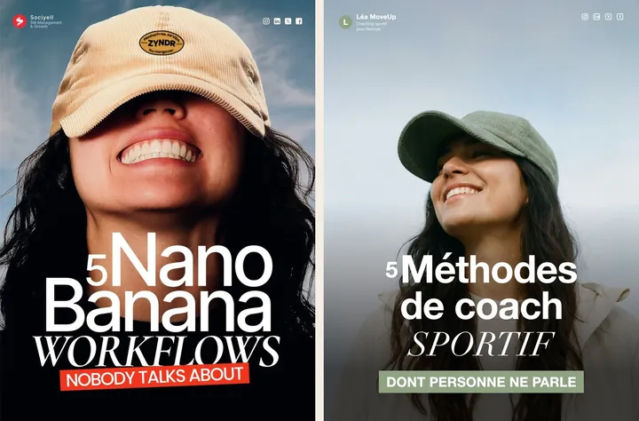 L'original admiré à gauche, sa reproduction à droite, sur le sujet « coaching sportif »