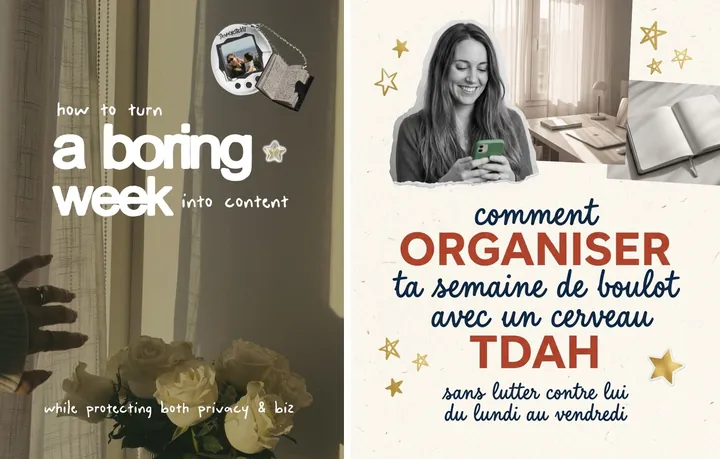 L'original admiré à gauche, sa reproduction à droite, sur le sujet « le TDAH au travail »