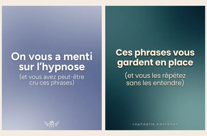 L'original admiré à gauche, sa reproduction à droite, sur le sujet « Les phrases qui gardent en place »