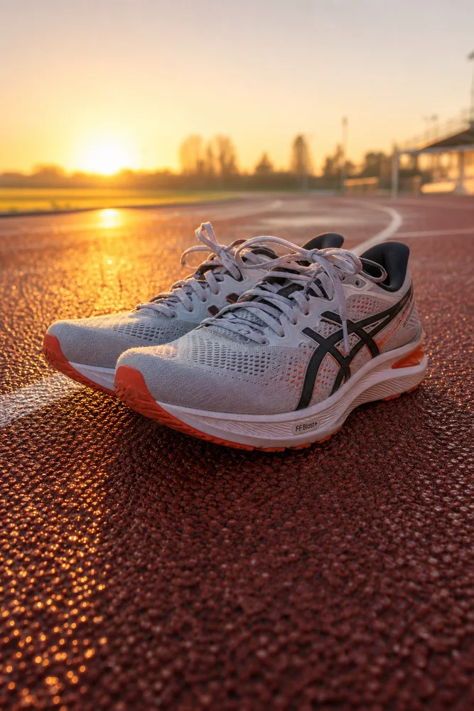 Coach sportive : Les chaussures sur la piste, l'image de départ