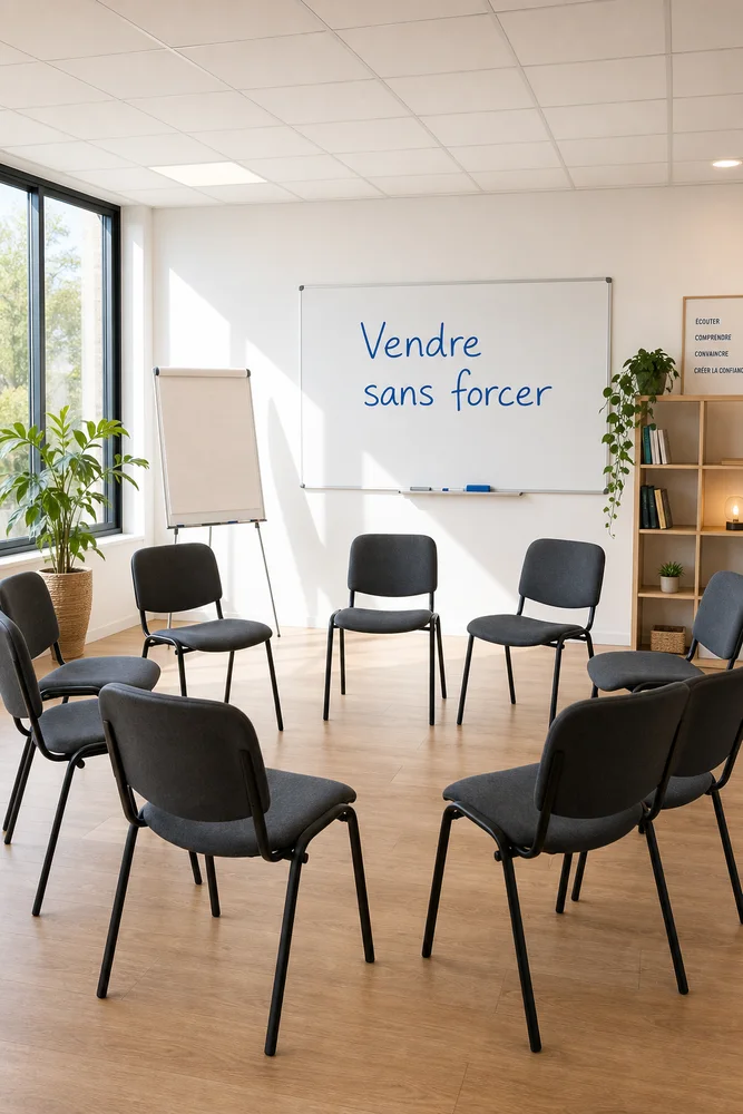 Formatrice en vente : La salle de formation, l’image de départ